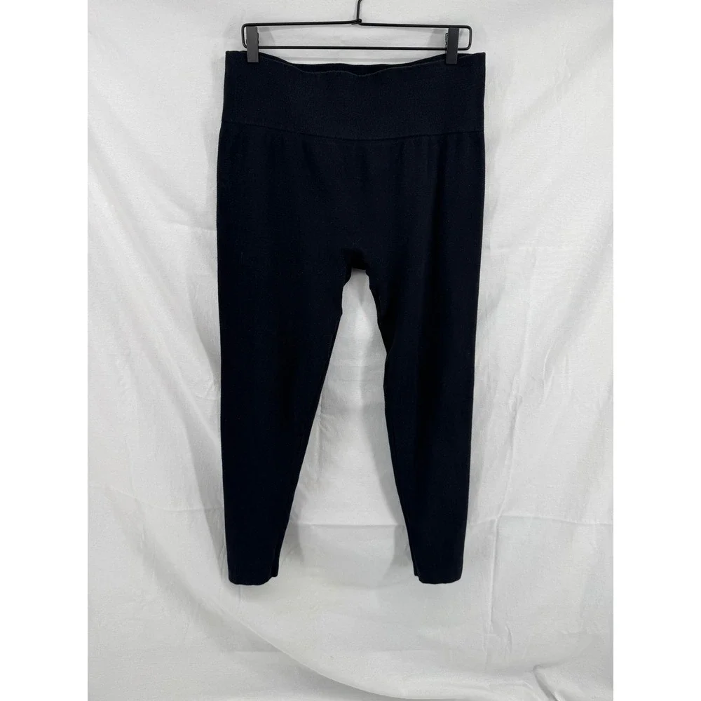 A New Day Womens 2X Black Fleece Lined High Waisted Leggings Stretch Cotton